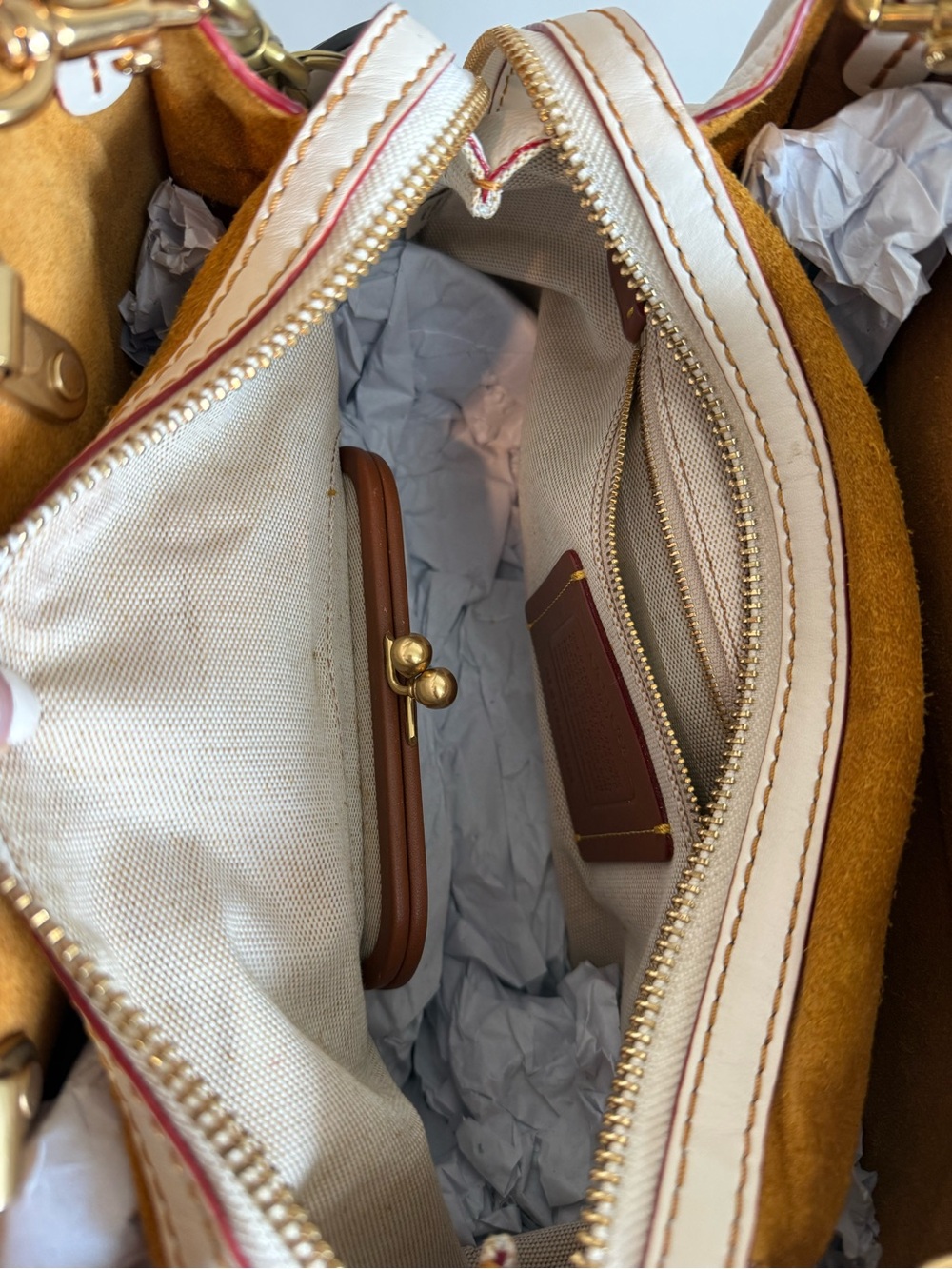 Coach Rogue 31 Cream Leather Satchel Handbag Brand New! - Picture 6 of 14